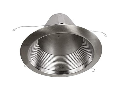 NICOR Lighting 6 inch Nickel Airtight Cone Baffle Trim, Fits 6 inch Housings (17550ANK)