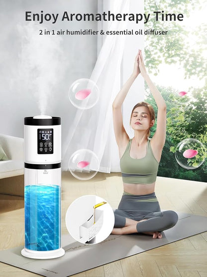 8L Humidifiers for Bedroom, 30dB Quiet, 500ft² Coverage, 60H Runtime