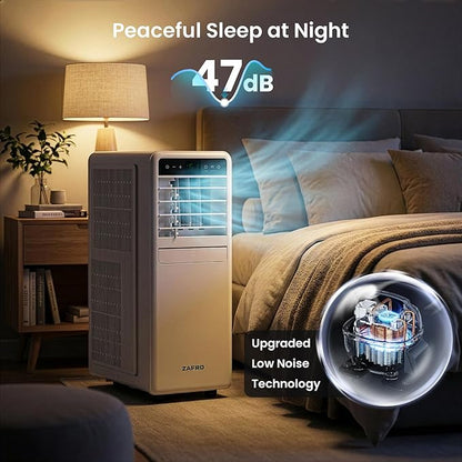 ZAFRO Portable Air Conditioners, 10000 BTU (6000 BTU SACC), Smart AC Unit with Drainage-free Cooling, Fan & Dehumidifier, Portable AC with APP/Remote, 47dB Quiet, 24H Timer for Living Room, Bedroom