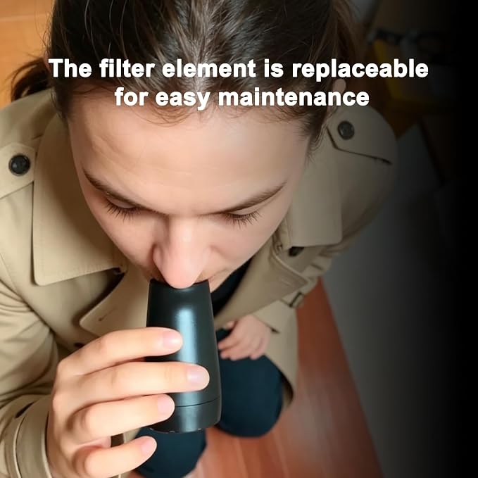 Personal Smoke Filter, Pocket Size Portable with Replaceable Filter, Biodegradable, Reusable Up to 500 Uses (Royal blue, A set)