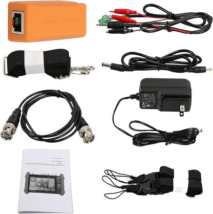 Wsdcam 7 Inch All in One IPS Touch Screen IP Camera Tester Security CCTV Tester Monitor with SDI/TVI/AHD/CVI/POE/4K H.265/1080p HDMI in&Out/RJ45-TDR/Firmware Update Upgraded 9800ADHS-Plus