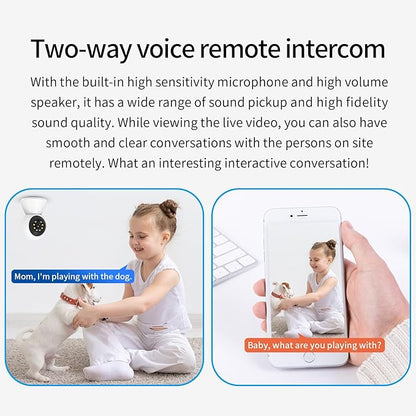 EVERSECU HD 2K 3.0MP WiFi Home Security Camera, Pan/tilt, Humanoid Auto Tracking, 2 Way Audio, Night Vision, Compatible with Alexa, Baby Monitor Elder Pet Camera