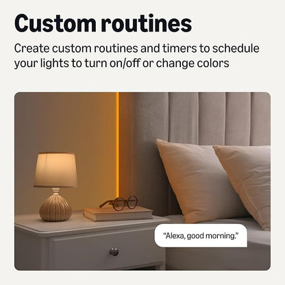 Amazon Basics Smart LED Light Strip, 16.4 Feet, RGB + Tunable White, Works with Alexa Only, 2.4 GHz Wi-Fi, No Hub Required (Pack of 2)