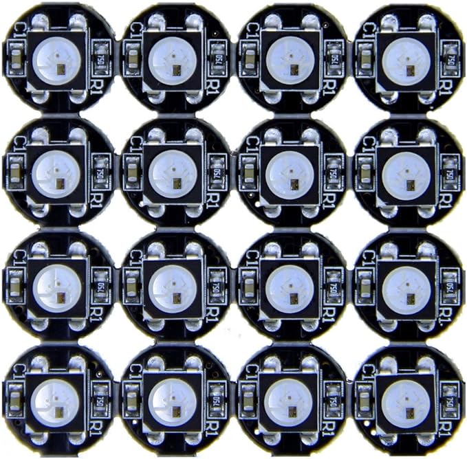 ALITOVE 100pcs WS2812B Addressable 5050 Smart RGB LED Pixel Light on Black Heat Sink PCB Board 5V DC Compatible with Raspberry Pi for DIY Lighting Project