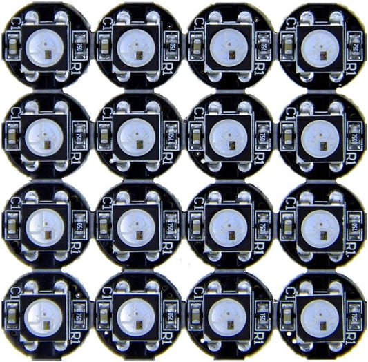 ALITOVE 100pcs WS2812B Addressable 5050 Smart RGB LED Pixel Light on Black Heat Sink PCB Board 5V DC Compatible with Raspberry Pi for DIY Lighting Project