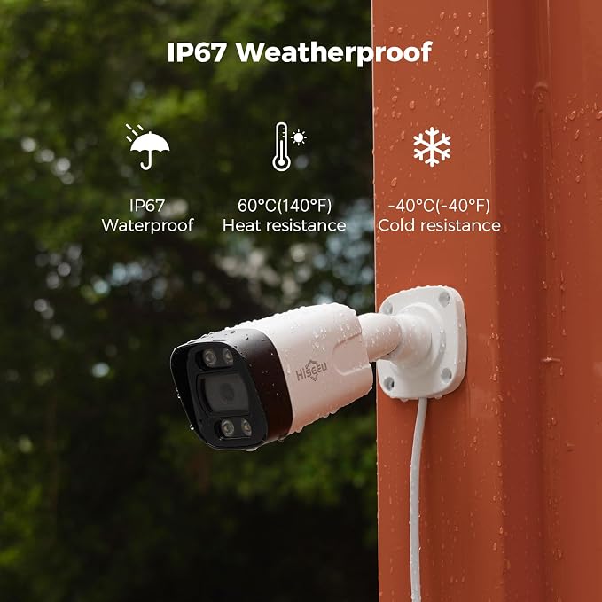 Hiseeu 4K PoE Security Camera System, 4Pcs 5MP IP Security Cameras Outdoor