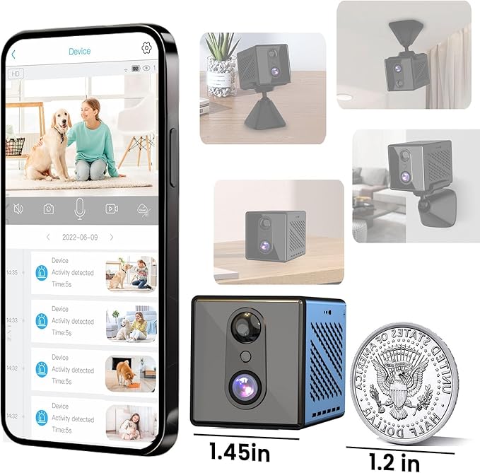 javiscam 2026 Upgraded 4K 5GHz WiFi Indoor Security Camera, Mini Nanny Camera with Free Cloud Storage, Night Vision, Motion Detection Alerts, Long Battery Life Home Surveillance Cam