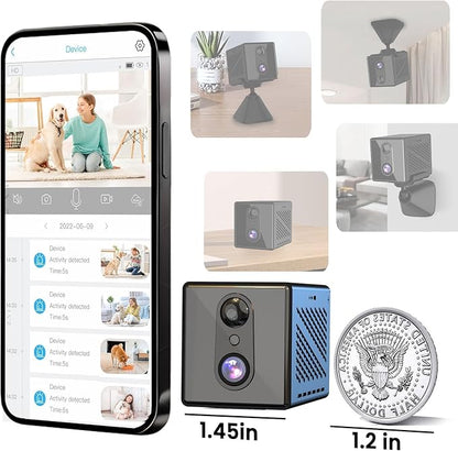javiscam 2026 Upgraded 4K 5GHz WiFi Indoor Security Camera, Mini Nanny Camera with Free Cloud Storage, Night Vision, Motion Detection Alerts, Long Battery Life Home Surveillance Cam