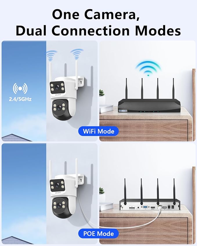 【Auto Tracking & 2-Way Audio】 Outdoor Wireless Security Camera System, Home Video Surveillance Cameras, WiFi PTZ Camera Systems
