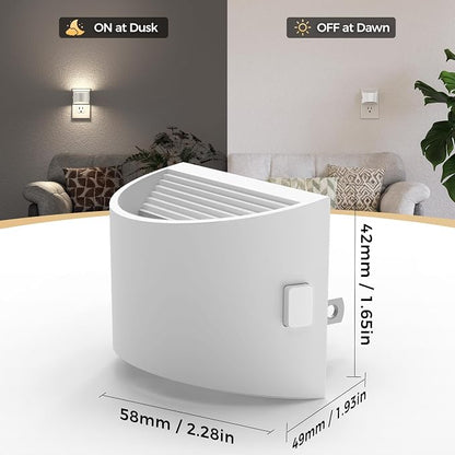 DORESshop Night Light, Night Lights Plug into Wall, Adjustable, 5000K | 3 Level Brightness Adjustable Night Light, Dusk to Dawn Sensor Nightlights for Adults, Bedroom, Bathroom, Hallway, 2 packs