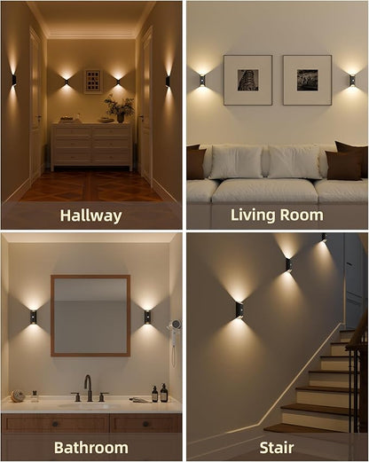 EZVALO Motion Sensor Wall Lights, 4000mAh Rechargeable Battery Operated Wall Sconces Set of 2, 3 Color Temps, Dimmable, Wireless Magnetic Night Light with Remote, Timer, for Hallway, Stair, Bedroom