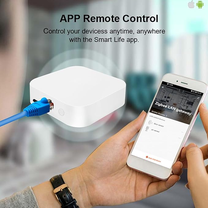 Tuya Zigbee 3.0 Wired Hub, PoE Gateway for Tuya Zigbee Devices, 2.4Ghz WiFi Only, Smart Home Bridge, Compatible with Alexa and Google Home Assistant, Work with Tuya Smart/Smart Life App