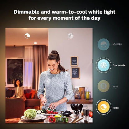 Philips Hue White and Color Ambiance Smart Light Starter Kit - Includes a Bridge and (2) 60W A19 LED Color Changing Bulbs E26 & White and Color Ambiance 2-Pack A19 LED Smart Bulb