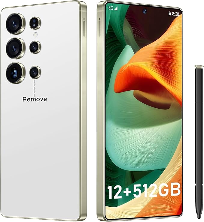 I25 Ultra: 6.99" FHD+ Android 14 Smartphone | 12GB+512GB | 108MP+68MP Camera | 7000mAh Battery | Built-in Stylus Pen | Blazing Fast Performance (White)