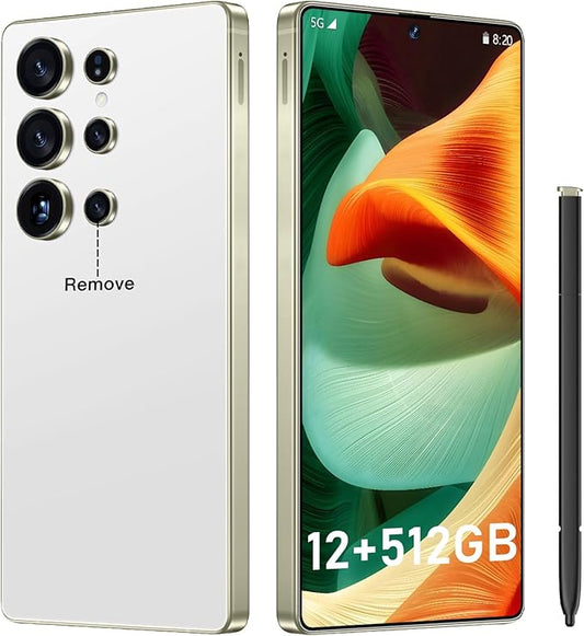 I25 Ultra: 6.99" FHD+ Android 14 Smartphone | 12GB+512GB | 108MP+68MP Camera | 7000mAh Battery | Built-in Stylus Pen | Blazing Fast Performance (White)