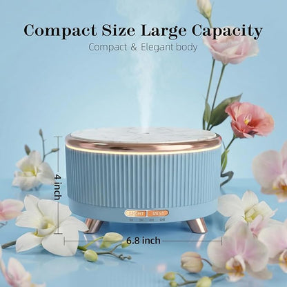500ML Large Capacity Essential Oil Diffuser, Ultrasonic Aromatherapy Diffuser with 7 Color LED Lights with Remote Control, Cool Mist Humidifier, Timed Mist, Auto Shut-Off (Blue)
