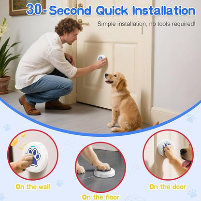 ChunHee Bells for Dog Training to Go Outside - Dog Door Bell with 36 Custom Sounds | Bell for Dogs to Ring to Go Potty | 5 Adjustable Volume(0-115dB) | Teach Puppies to Signal to Go Outside