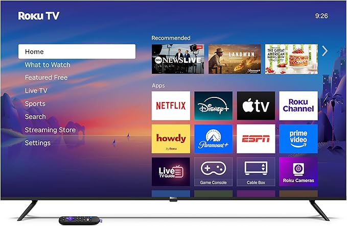Roku Smart TV – 55-Inch Select Series, 4K HDR TV – Roku TV with Enhanced Voice Remote – Flat Screen LED Television with Wi-Fi for Streaming Live Local News, Sports, Family Entertainment