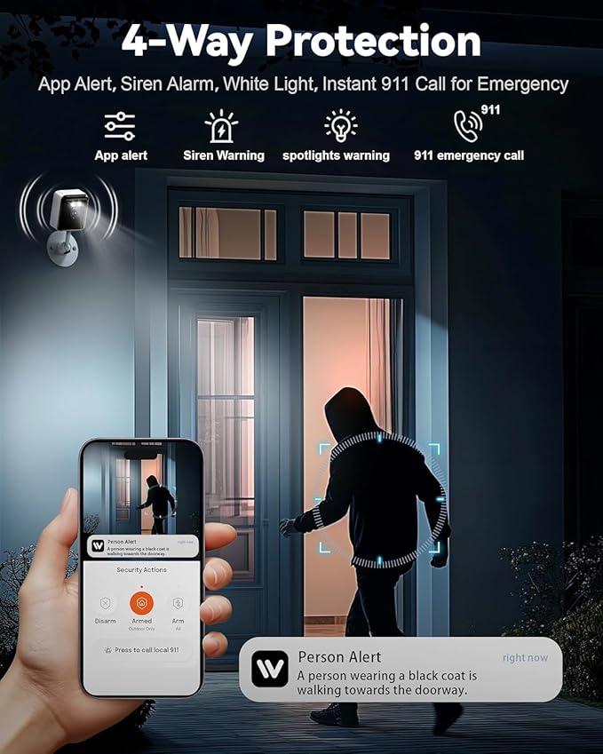 Gianteye 2K Indoor Security Camera (2-Pack), Dual-Band 2.4/5GHz WiFi Pet & Baby Monitor, AI Event Detection with Smart Search, Color Night Vision, 2-Way Audio, Human Detection, US App