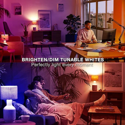 DAYBETTER WiFi Color Changing Smart Bulbs, Alexa & Google Home Compatible, Music Sync, A19/E26 9W 810LM Smart Home Lighting, 2 Pack