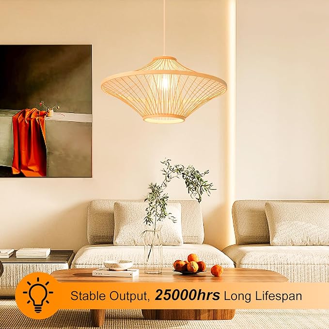 MorningLight 4 Pack A15 Light Bulbs 60 Watt Equivalent, 2700K Warm White, Non-Dimmable, 600 Lumens, E26 Base, A15 6.5W LED Light Bulbs 60 Watt for Ceiling Fan, Enclosed Fixture