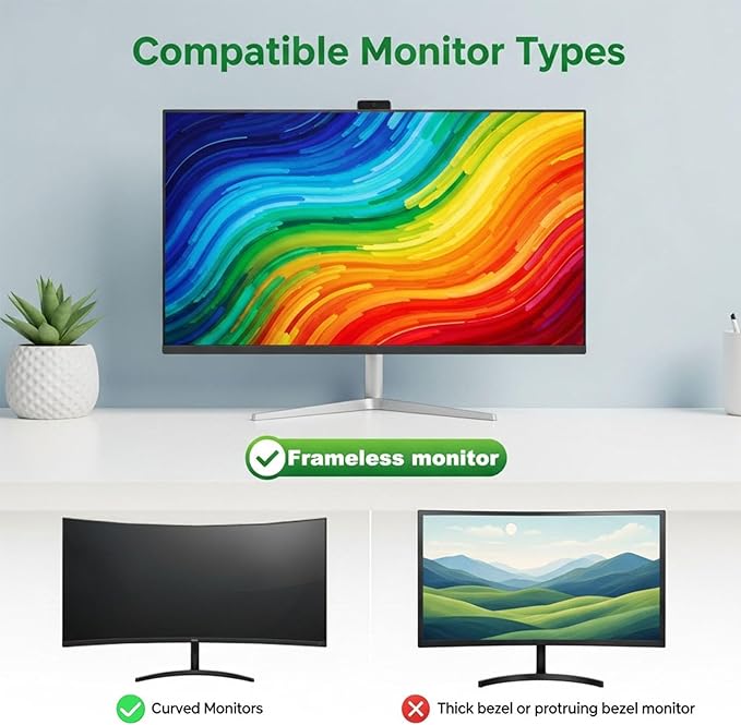 [2-Pack] 20 Inch Reusable Nano Bezel Anti-Glare Computer Privacy Screen for Monitor, 16:9 Aspect Ratio, Residue-Free Removable Anti-Spy Filter, Eye Protection Anti-Blue Light Desktop Security Shield