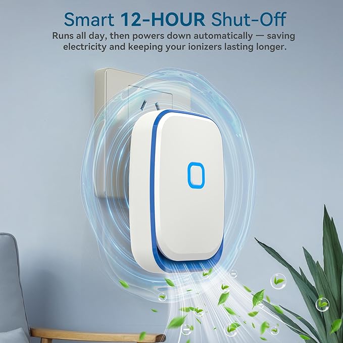Plug In Air Ionizers for Home – 4 Pack Negative Ion Air Cleaner for Strong Dog Poof, Cat Litter Box Deodorizer, Air Purifier For Smoke, Kitchen Odor, Bathroom Closet Shoe Cabinet Office – White
