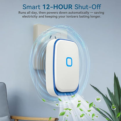Plug In Air Ionizers for Home – 6 Pack Negative Ion Air Cleaner for Strong Dog Poof, Cat Litter Box Deodorizer, Air Purifier For Smoke, Kitchen Odor, Bathroom Closet Shoe Cabinet Office – White