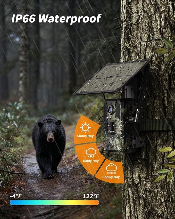 Loatos 4G LTE Cellular Trail Camera, 2K Live View Trail Camera AI Detection