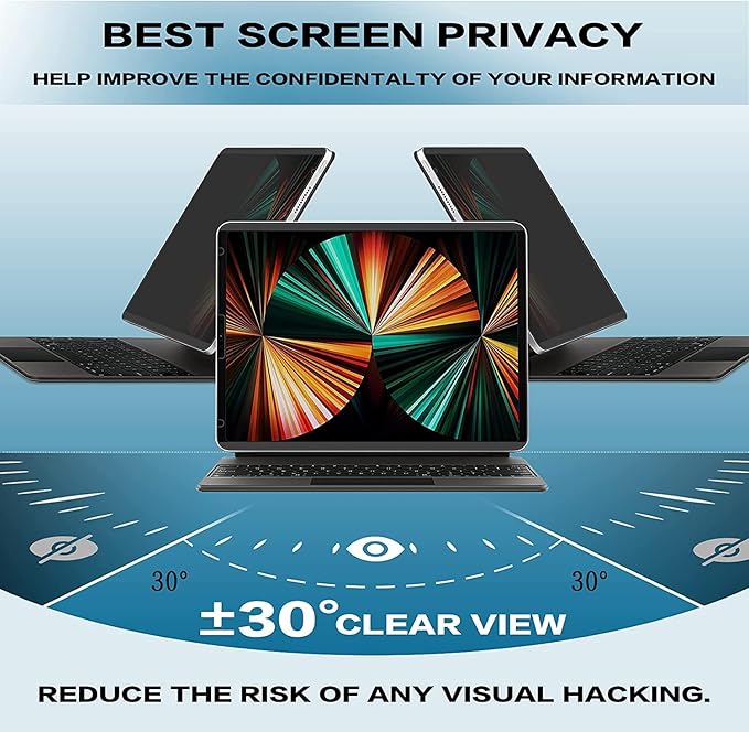 Magnetic iPad Mini 6 Privacy Screen Protector 8.3 inch 2021, FILMEXT Removable & Reusable Anti Glare Anti Blue Light Spy Filter, Anti Scratch Screen Protector for iPad Mini 6th Generation [Landscape