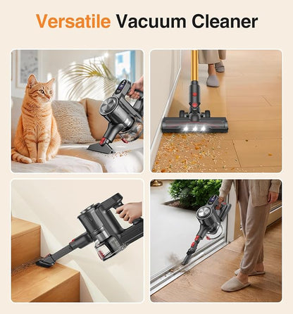 Natrogix Cordless Vacuum Cleaner, Stick Vacuum Cordless Lightweight, 45Mins Runtime, 3 Suction Modes, Smart Display, Wall-Mounted Charging, Vacuum Cleaners for Home Pet Hair, Carpet, Hardwood Floor