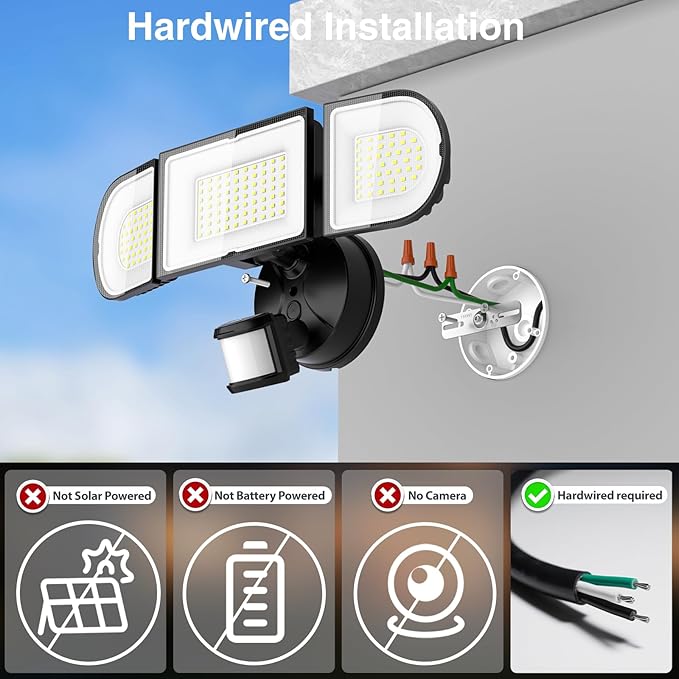 120W Smart Flood Light Outdoor, 12000lm Motion Sensor Outdoor Lights, WiFi Alexa Floodlight APP Control, 2700K-6500K Motion Lights for Outside, IP65 Waterproof LED Security Light, Black