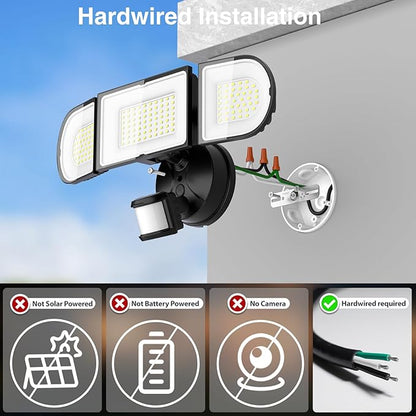 120W Smart Flood Light Outdoor, 12000lm Motion Sensor Outdoor Lights, WiFi Alexa Floodlight APP Control, 2700K-6500K Motion Lights for Outside, IP65 Waterproof LED Security Light, Black