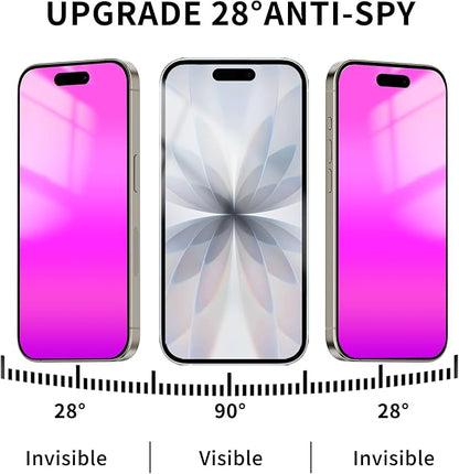 Juvraixo for iPhone 17 Pro Privacy Screen Protector Anti Blue Light for 17Pro Tempered Glass 6.3 Inch Gradient Colorful 28° Anti-Spy Easy Installation Full Coverage Anti-Scratch Bubble Free HD 2 Pack