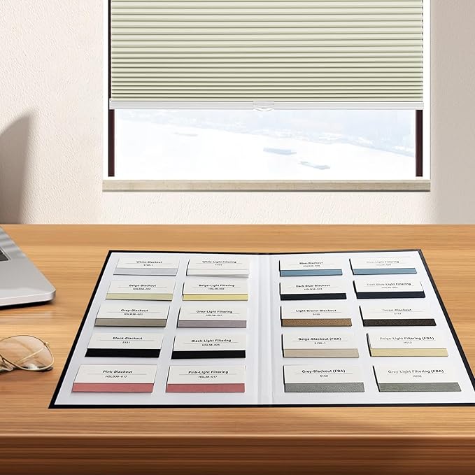 Changshade Cellular Shades Cordless Blinds Custom Size, Honeycomb Indoor Window Blind 1.5 inch Cell Pleated for Home, Office, Bedroom, Nursey, Fabric Sample