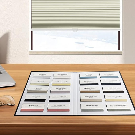 Changshade Cellular Shades Cordless Blinds Custom Size, Honeycomb Indoor Window Blind 1.5 inch Cell Pleated for Home, Office, Bedroom, Nursey, Fabric Sample