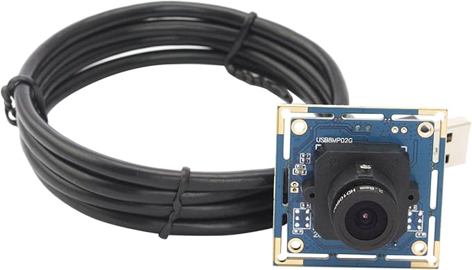 ELP 8mp usb Camera Module 2448p Webcam Board 2.8mm Wide Angle Lens Web Cam Smart Embedded Camera IMX179 4k usb webcam module,8megapixel HD Industrial Laptop USB Camera for Windows/Linux/Android/mas Os