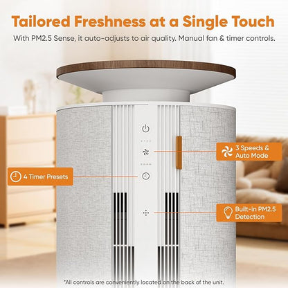 Petbobi Pet Air Purifier for Home Pets, Dual Filtration with H13 HEPA + H11, Large Room Air Purifier for Airborne Pet Hair, Dander and Odor, WiFi App, PM2.5 Monitor, 275 CFM CADR, Mother's Day