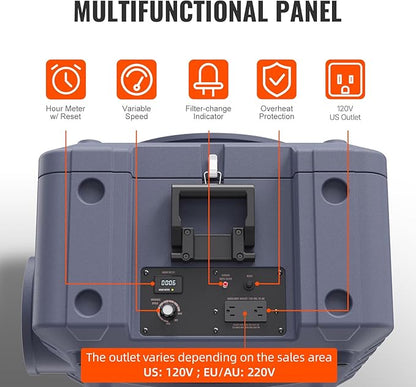 VEVOR Air Scrubber with 3-Stage Filtration, Stackable Negative Air Machine 550 CFM, Air Cleaner with MERV10, Carbon, H13 HEPA, for Home, Industrial and Commercial Use