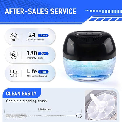 Water Based Air Purifier with Essential Oil Diffuser Pack, Air Washer with 7 Color LED Night Light, Air Revitalizer Includes 6x10ml Essential Oil Aroma Diffuser for Home, Office, Pet