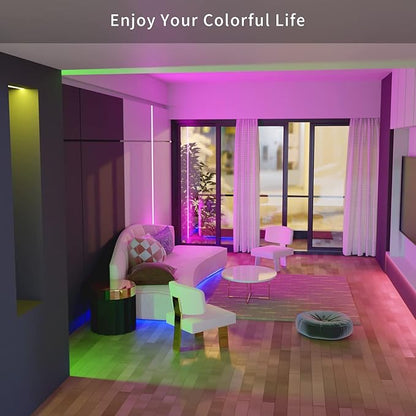RGB LED Strip Lights for Bedroom, 8ft Color Changing LED Light Strip with Remote Control and PU Coating for Home Decor, Kitchen, Dorm Room, Party, Festival, ETL Listed
