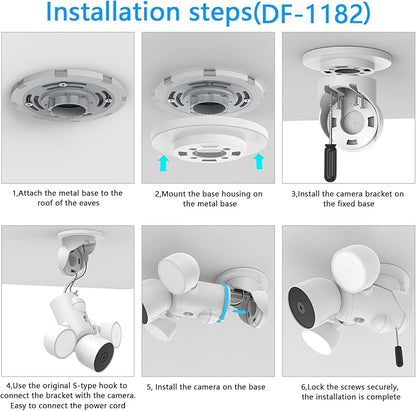 XLTTYWL Nest Flood Light Camera Outdoor Eave Mount Bracket Stability ABS Protective Case Eve Out Door Cam Protection for Google Nest Cam with Floodlight Outdoor Camera