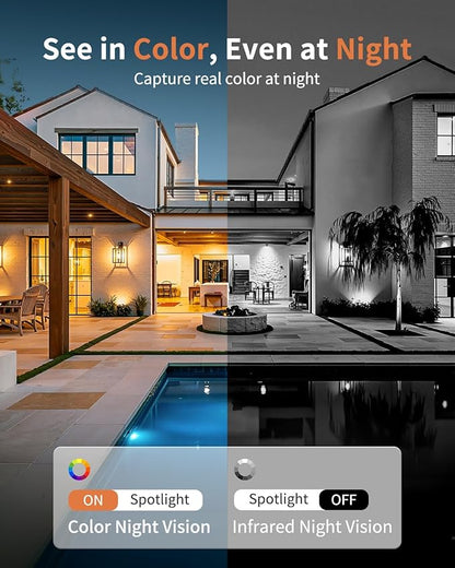 2K Cameras for Home Security, 5G & 2.4G WiFi Security Camera Indoor Outdoor for Baby Pet Dog Cat Nanny, 2-Way Audio, Color Night Vision, Siren, 24/7 Local Recording, IP65, Compatible with Alexa