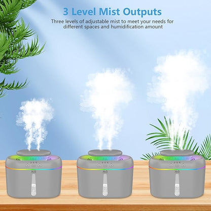 2L humidifiers for bedroom humidifier Home Ultra-Quiet 28 dB Quiet Supersized Cool Mist Air Humidifier for Baby Nursery，Dual Nozzie，Easy to Clean & Fill, 7 Color NightLight