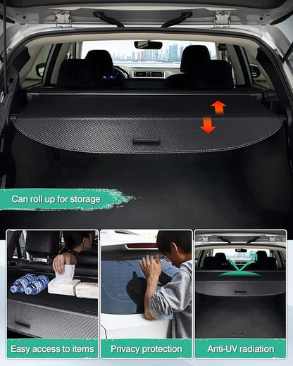 Powerty Cargo Cover for 2015-2018 2019 Subaru Outback Accessories Trunk Cover Retractable Trunk Shielding Shade Cargo Luggage Cover No Gap (Only for Power Liftgate)
