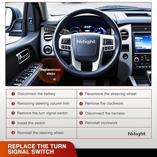 Nilight Turn Signal Switch Compatible with 2007 2008 2009 2010 2011 2012 2013 2014 Ford Expedition 2007-2014 Lincoln Navigator Multifunction Combination Lever Switches