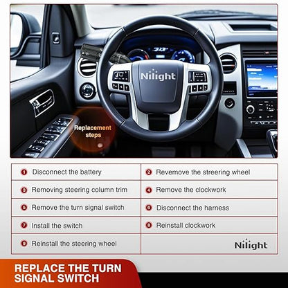 Nilight Turn Signal Switch Compatible with 2007 2008 2009 2010 2011 2012 2013 2014 Ford Expedition 2007-2014 Lincoln Navigator Multifunction Combination Lever Switches