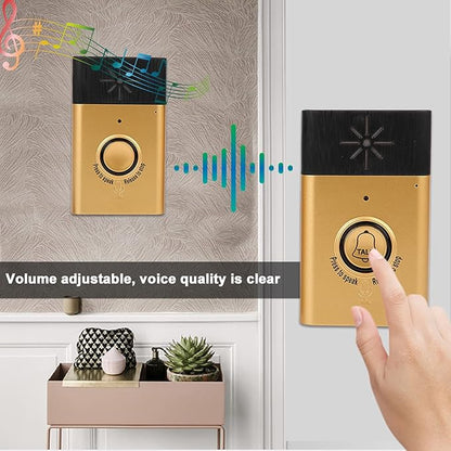 Doorbell, Smart Voice Doorbell 2 Way Conversation Talk Intercom Doorbell Kit Indoor Outdoor Access Control System for Home Office Security