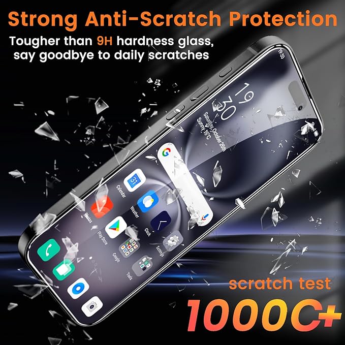 Lesakit 4+4 Pack Privacy Screen Protector for iPhone 16 6.1-Inch with 4 Pack Camera Lens Protector, Anti Spy Tempered Glass Film 9H Hardness Case Friendly