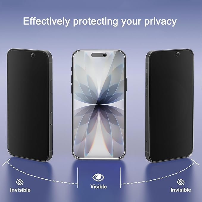 Ailun 3 Pack Privacy Screen Protector for iPhone 17 / iPhone 16 Pro [6.3 inch] with installation frame, Anti Spy Private Tempered Glass Case Friendly [Not for iPhone 17 Pro/17 Pro Max/iPhone Air]
